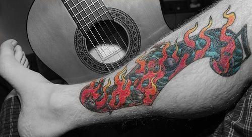 tatuaggio fiamme fuoco 1111