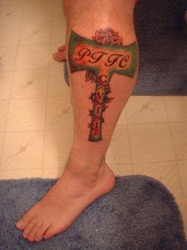 tatuaggio polpaccio gamba 1067