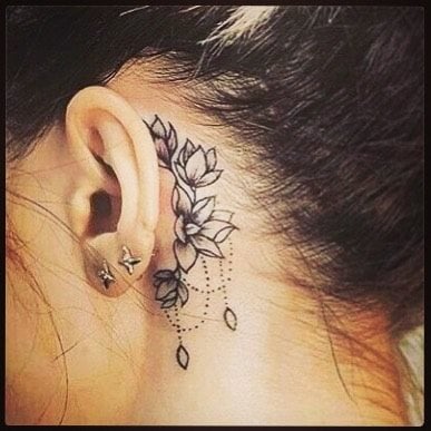 tatuaggio dietro di la orecchio 101