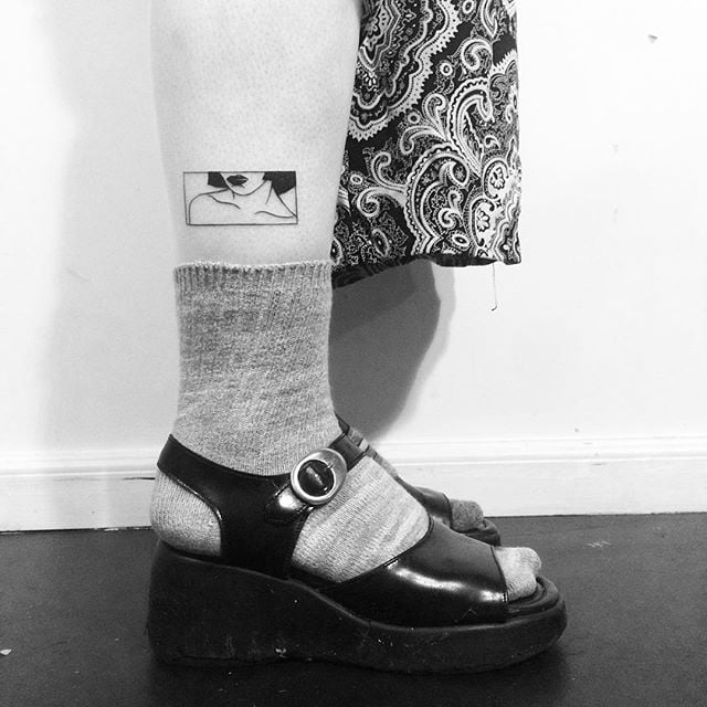 tatuaggio gamba donna 107