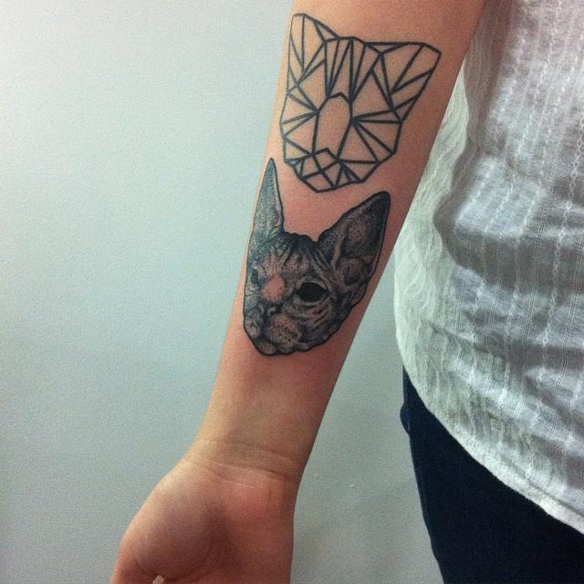 tatuaggio gatto 155