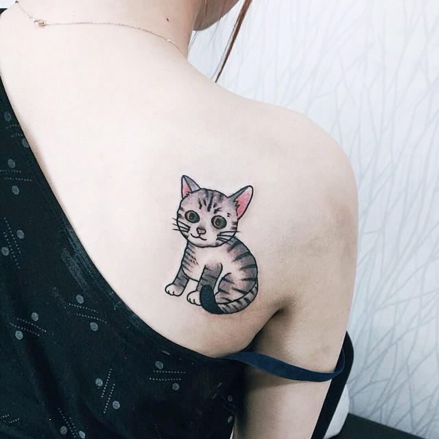 tatuaggio gatto 159