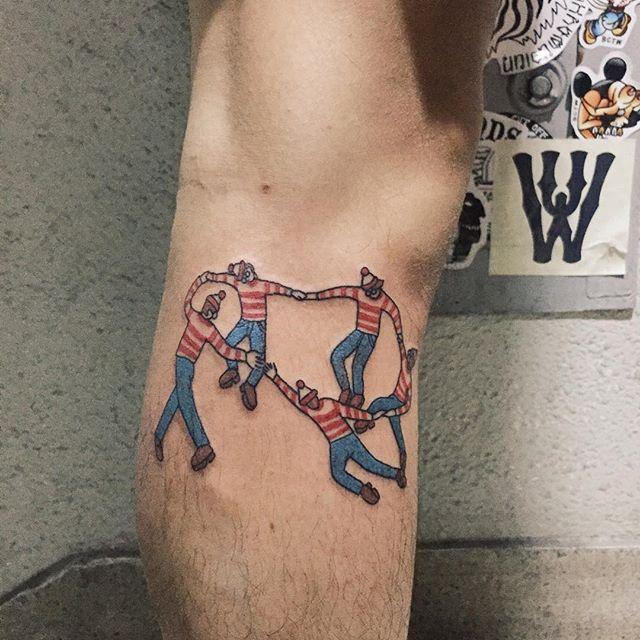 tatuaggio uomo gamba 131