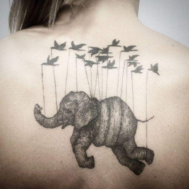 tatuaggio elefante 89