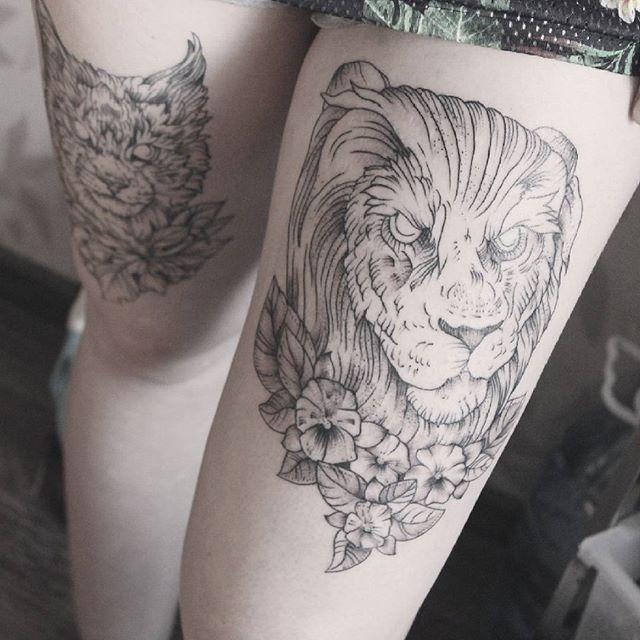 tatuaggio leone 77