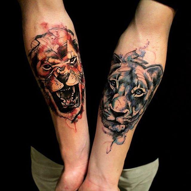 tatuaggio leone 91