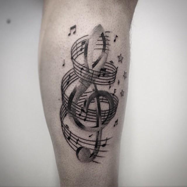 tatuaggio nota musicale 109