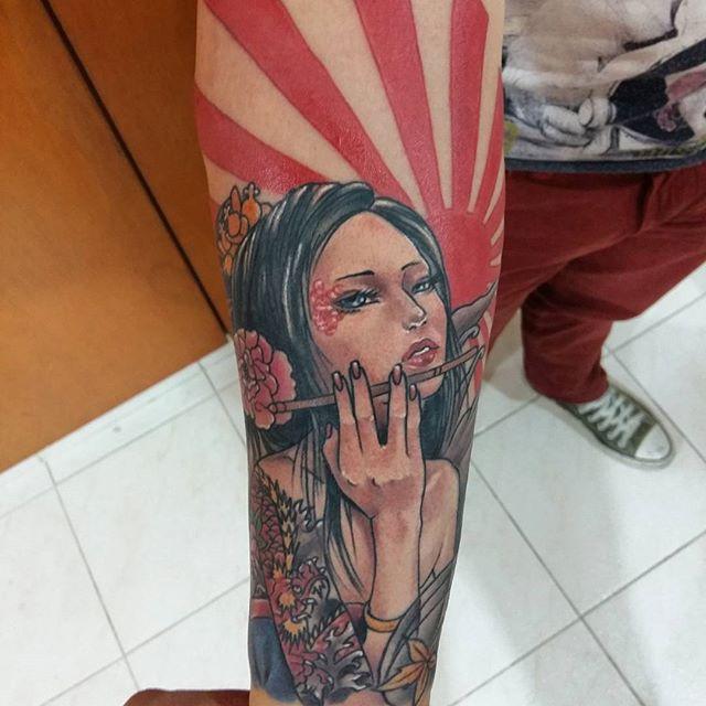 80 Tatuaggi di geishe in stile Pin up