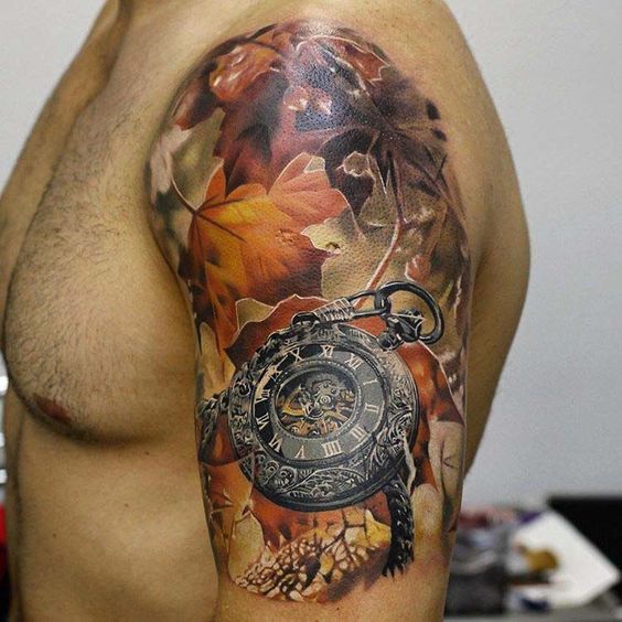 tatuaggio orologio 129