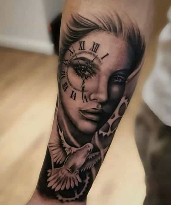 tatuaggio orologio 183