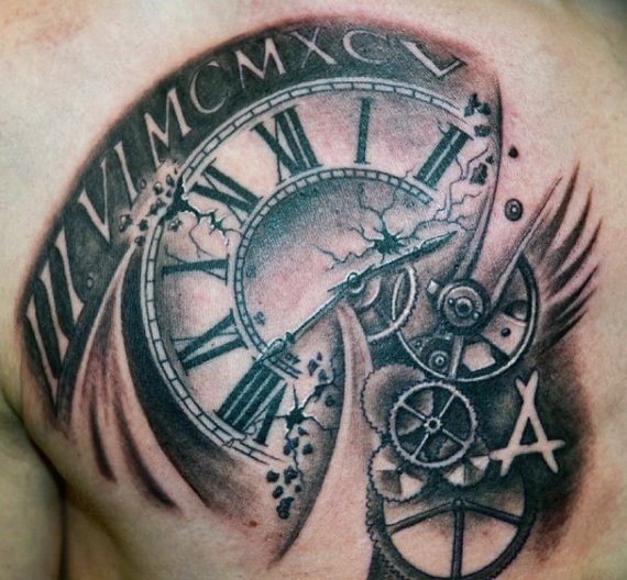 tatuaggio orologio 23