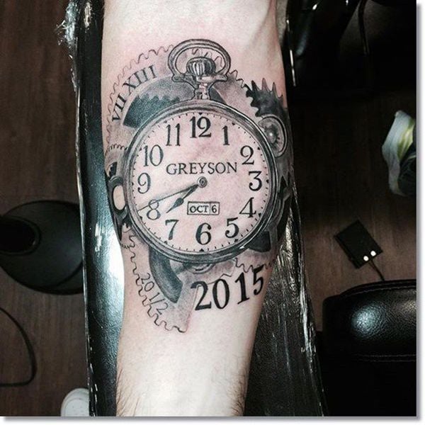 tatuaggio orologio da taschino 169