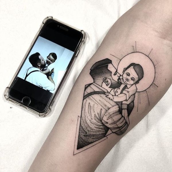 70 tatuaży przedstawiających relację między ojcem a synem lub córką