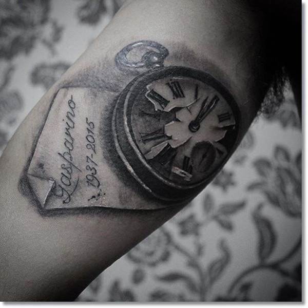 tatuaj ceas de buzunar 197