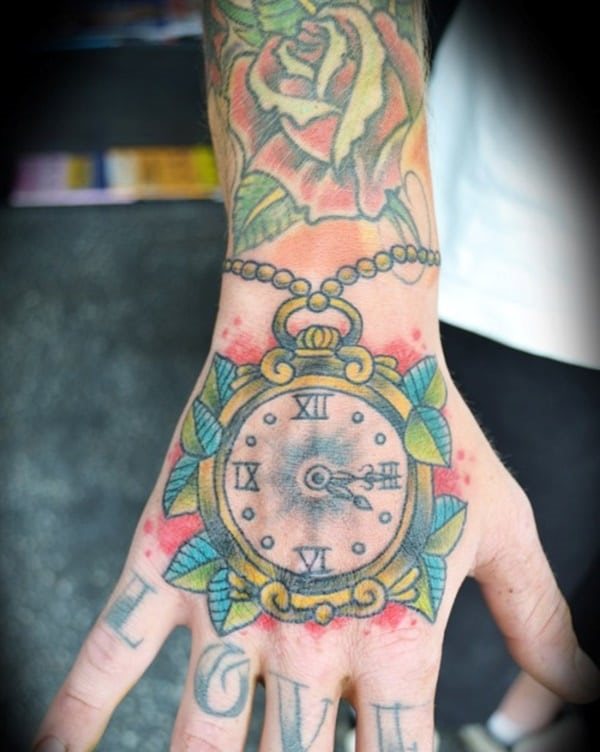 tatuaj ceas de buzunar 337